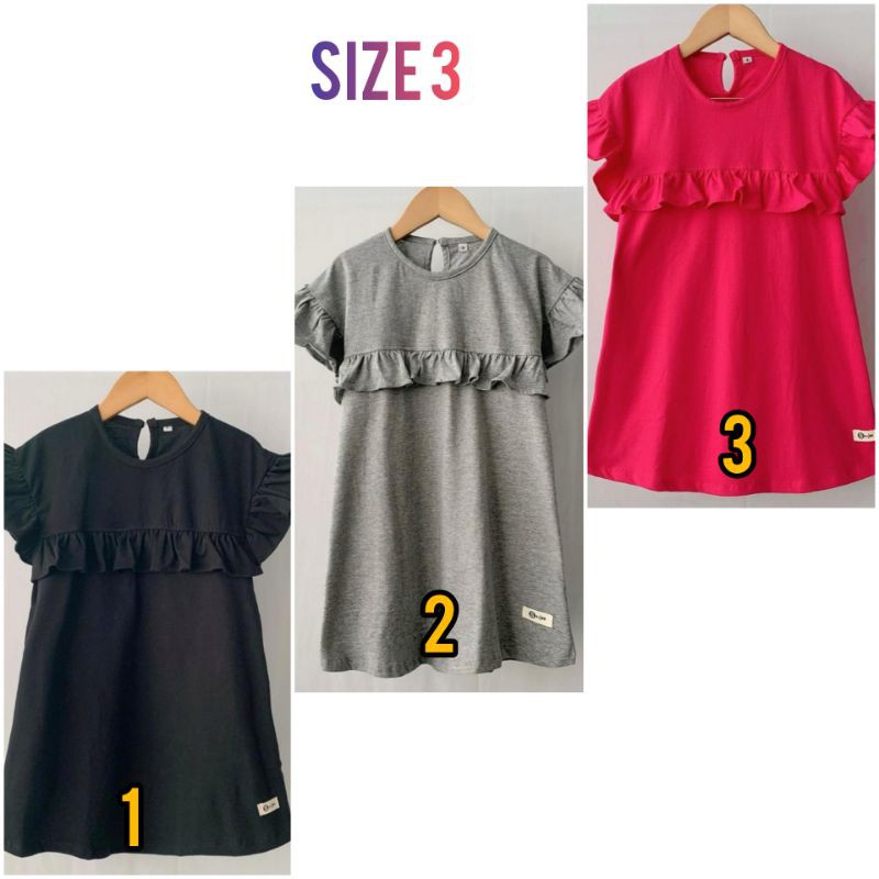 dres ruffle anak dres rumbai anak dres kaos anak