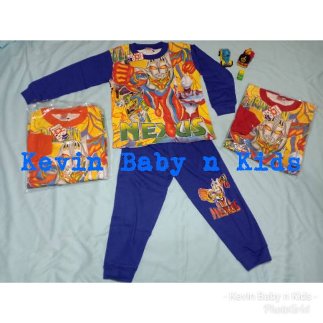 Setelan baju tidur anak laki gambar Ultraman Nexus size 16 18 20 usia 6 7 8 tahunan