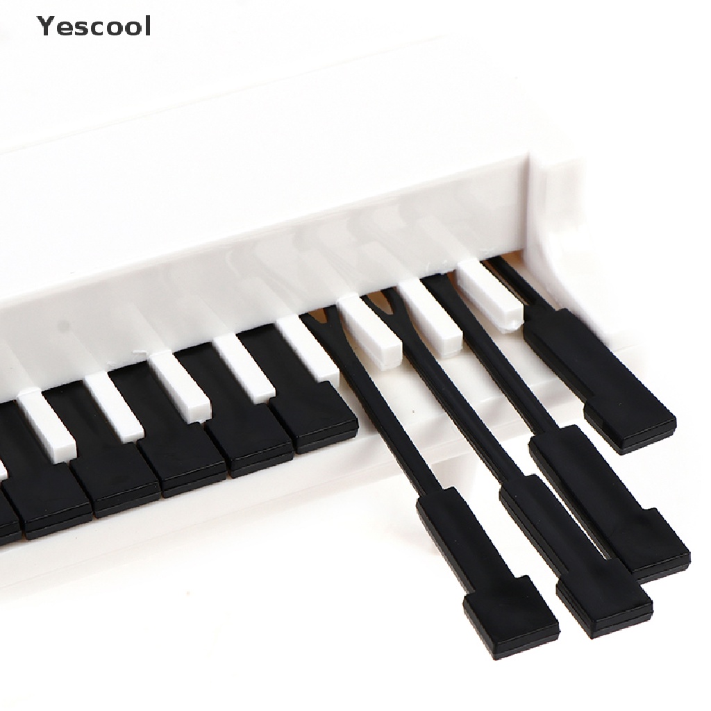 Yescool 10Pcs Garpu Buahkuemakanan Penutup Desain Piano Kartun Ukuran Mini Untuk Anak