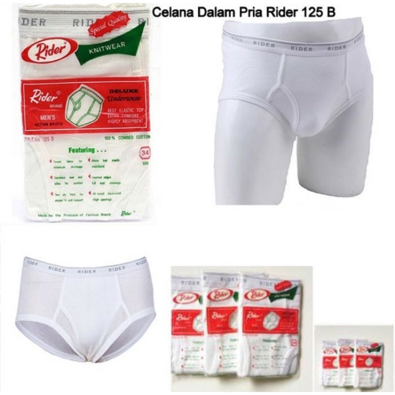1 PCS CD RIDER BASIC BRIEF [ R 125-B ] Ukuran 26.28.30.32.34.36.38.40.42 - Celana Dalam Segitiga Pak