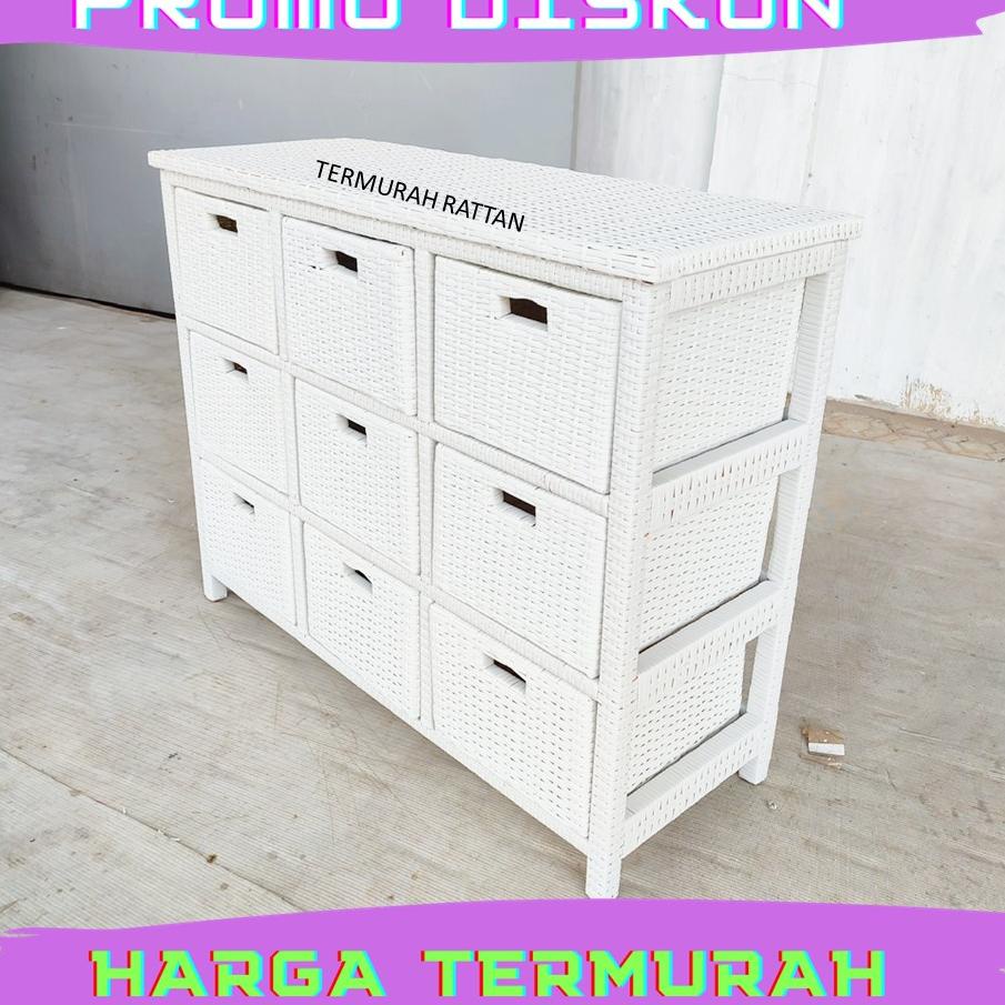 qnb95 Lemari Minimalis Rak Rotan Sintetis 9 Laci Warna Warni ...,,