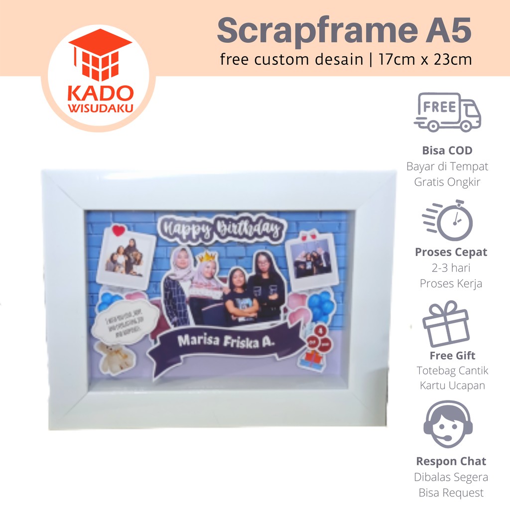 

Scrap Frame Fiber A5 Kado Birthday / Ulang Tahun / Ultah