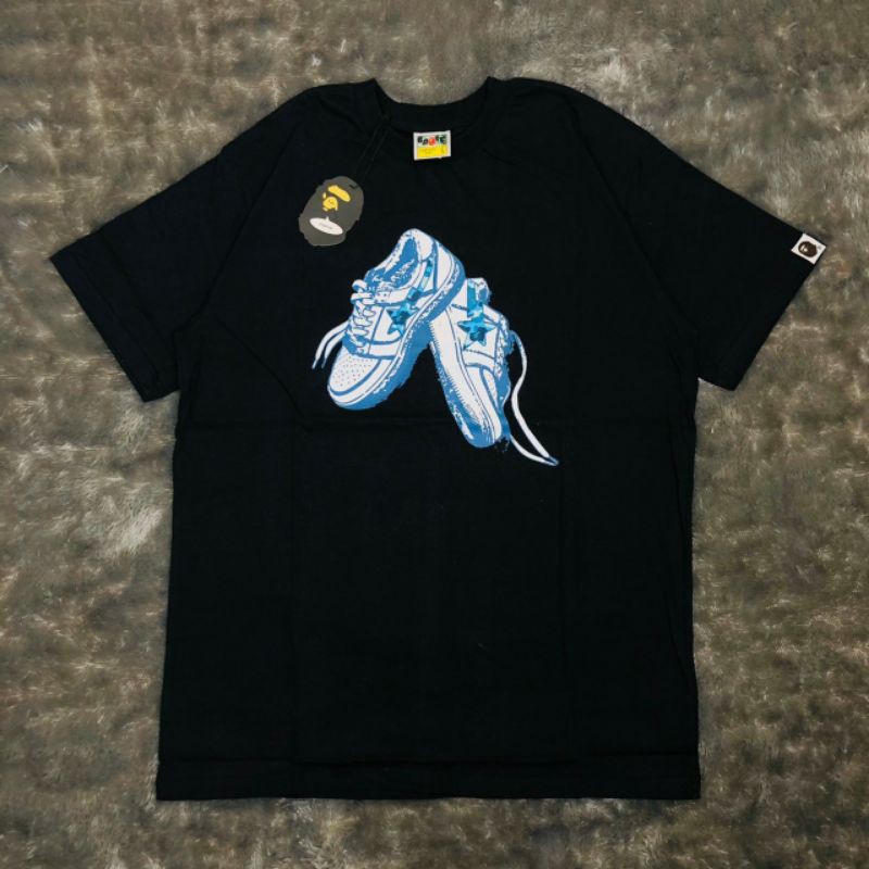 TSHIRT KAOS BAJU A BATHING APE BAPE BLUEBONE STA BLACK LIKE ORI