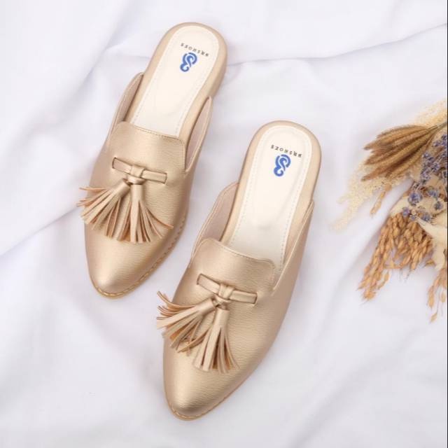 [SIAP KIRIM] BRShoes94 Rosegold Flip Flop Slip Sandal Casual Wanita