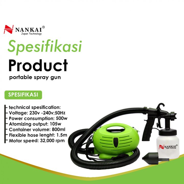 NANKAI Portable Spray gun Elektrik Bisa Untuk Penyemprot Disinfektan Paint Gun Elektrik Portable