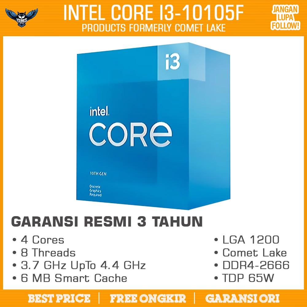 Intel Core Processor i3 10105F 3.7 GHz [BOX] SOCKET 1200