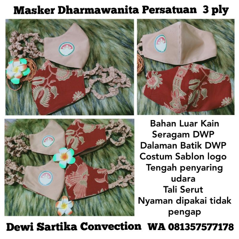 Masker Dharmawanita Persatuan Batik dan Polos