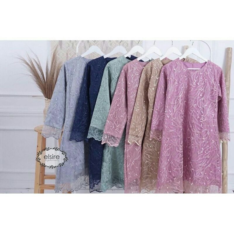 ATEA PEARL TILE TUNIK SAJA BUKAN SET LD102 Allsize Tulle Brukat Kondangan Wisuda Bridesmaid ELS