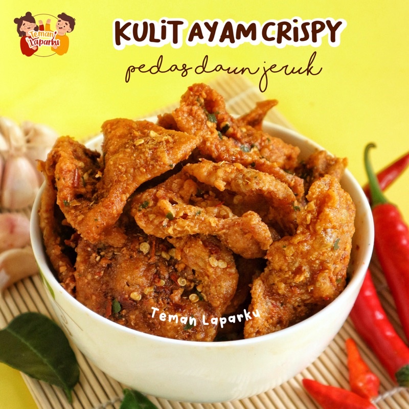 

KULIT CRISPY PEDAS DAUN JERUK CEMILAN PEDAS KULIT AYAM CRISPY TERMURAH TERLARIS