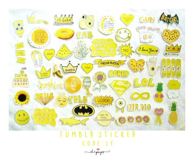 Sy Sticker Tumblr Yellow Stiker Tumblr Kuning Shopee Indonesia