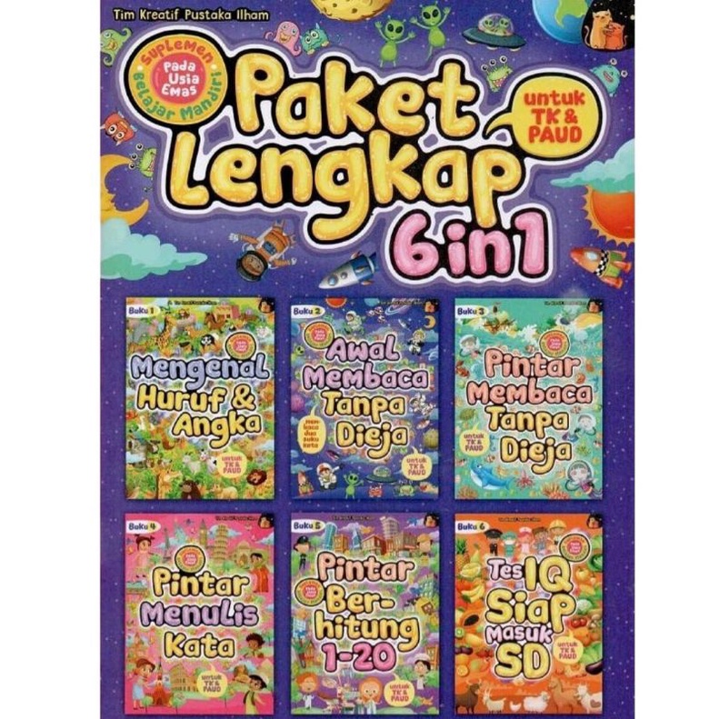 Buku Paket Lengkap Tk &amp; Paud 6 in 1 Untuk Anak Usia Emas