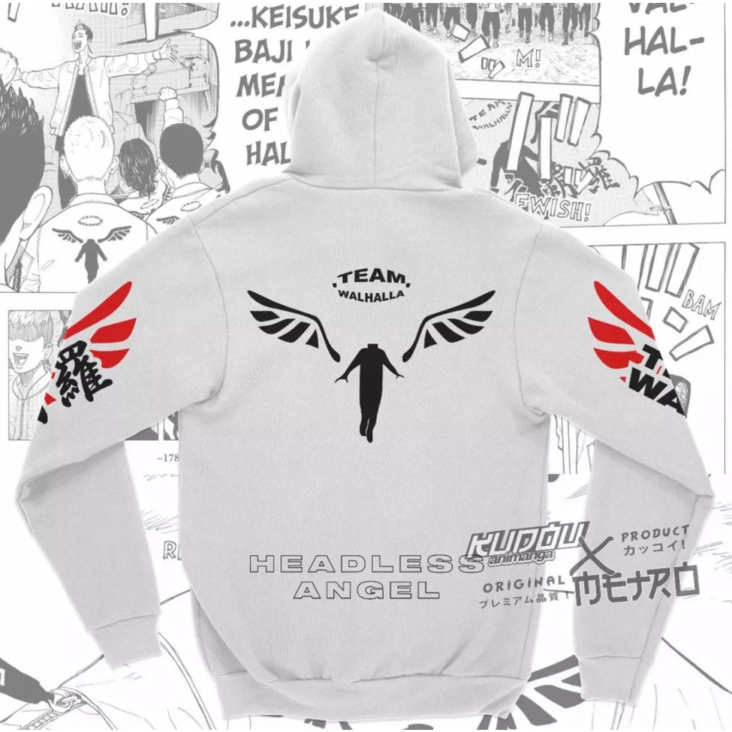 (BISA COD) JAKET HOODIE ANAK JAKET SWEATER ANAK ANIME TOKYO TEAM VALHALLA HEADLESS ANGEL