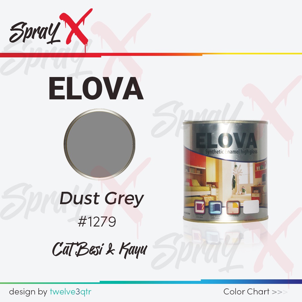 ELOVA CAT MINYAK DUST GREY 1279 / ABU-ABU #1279 100CC - CAT KAYU DAN BESI