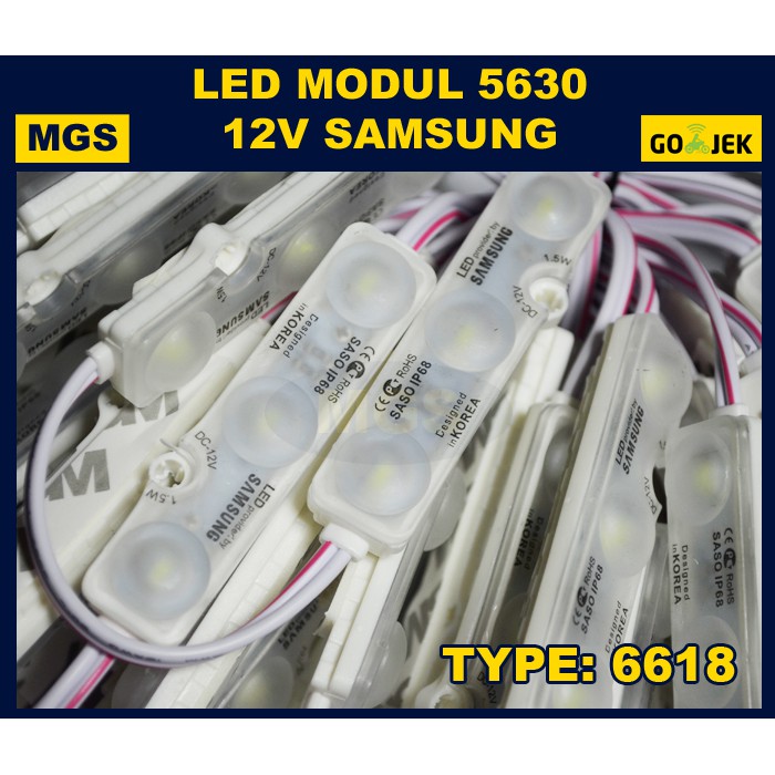 100Pcs Modul 3 LED Type 6618 12V - Putih