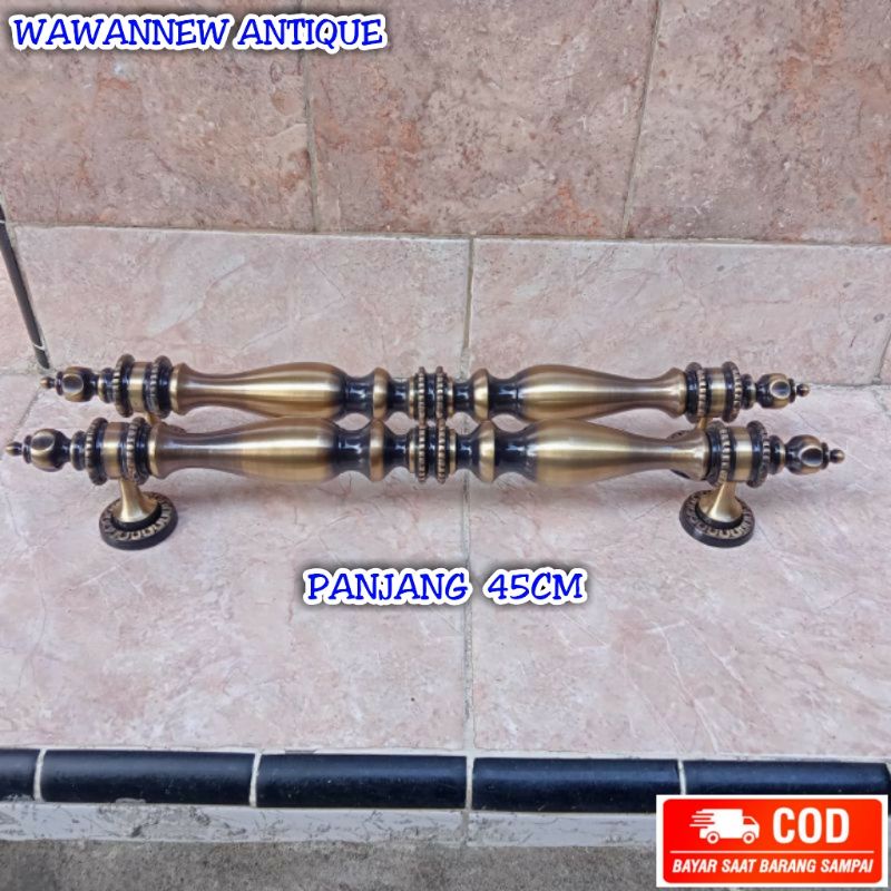 Handle Pintu / Gagang Pintu Rumah Kuningan Antik Murah Motif Bonsai 45cm