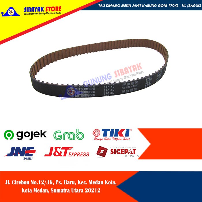 Timing Belt / Tali Dinamo Mesin Jahit Karung Goni 170XL - NL ( BAGUS )