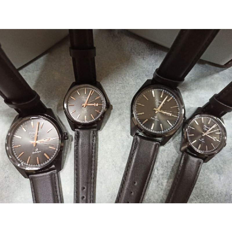 Jam Alexandre Christie AC 1025 LD/ME LIP Wanita/Pria Kulit Hitam