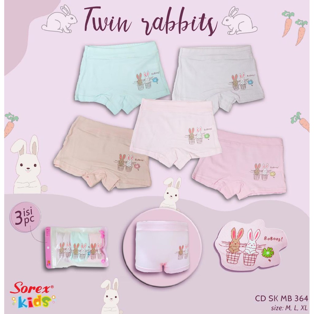 BOXER KID GIRL MB 364 SOREX ; SK MA 209 ; CELANA DALAM ANAK PEREMPUAN CD BOXER SOREX 1306