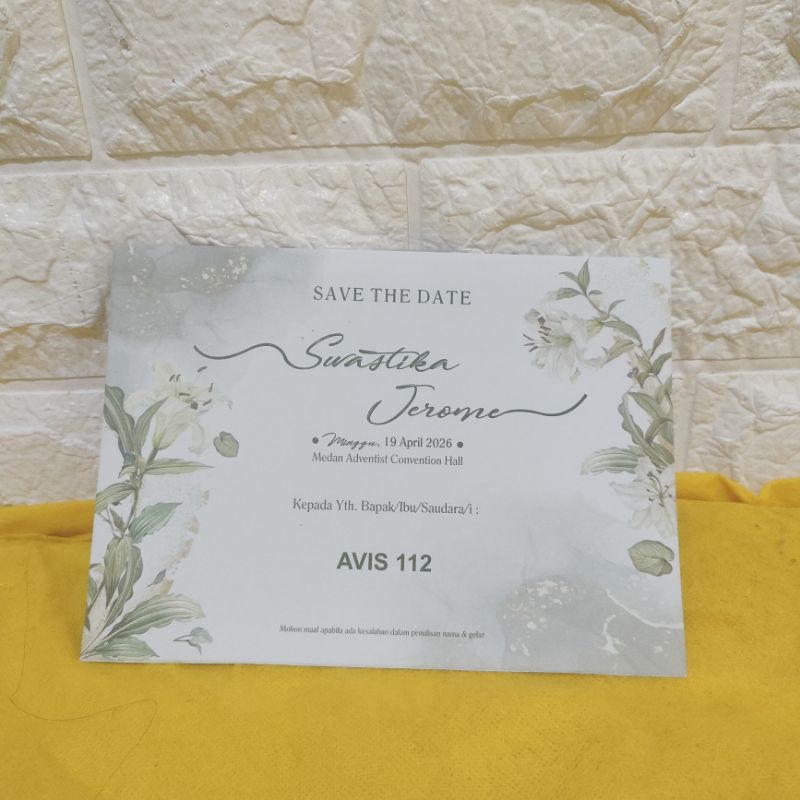 UNDANGAN AVIS 112 CETAK PLASTIK TERMURAH