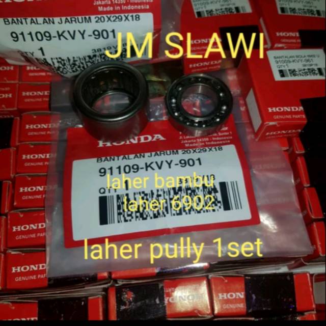 Bearing leher pully 1 set all matic ori Honda