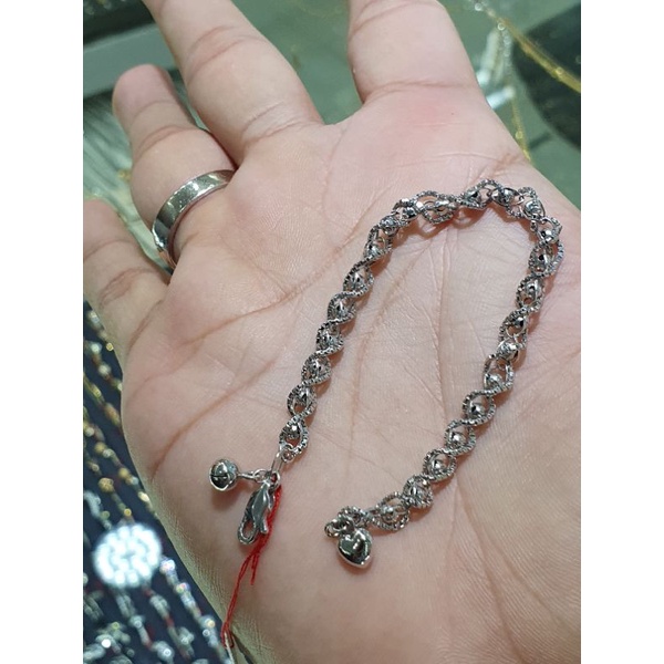 gelang emas putih 750 lilit ukir bijilada new