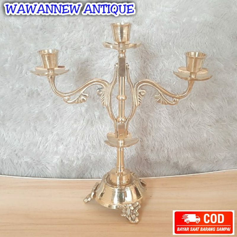 Tempat Lilin Aromaterapi Kuningan Cabang 3 - Candle Holder