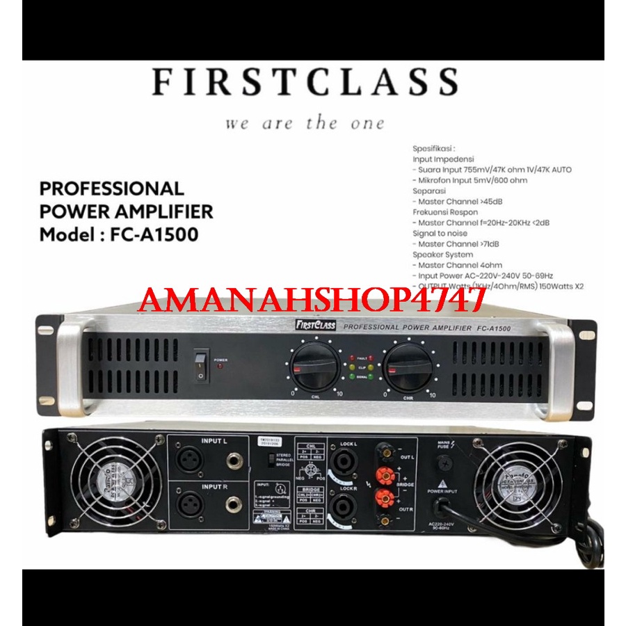 Power Ampli Firstclass FC-A1500 Ampli FC-A 1500