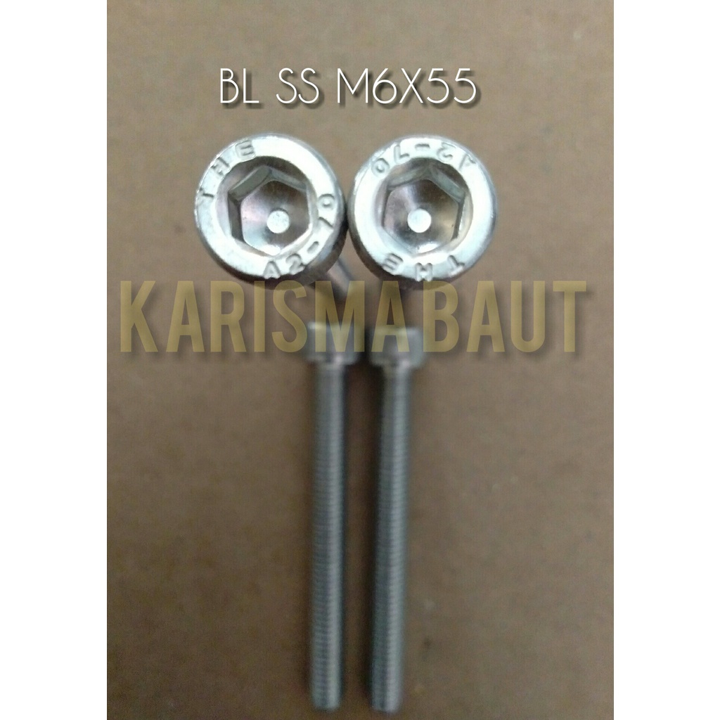 Baut L stainless steel m6 x 55 / BL SS 6x55 (kunci L m5)