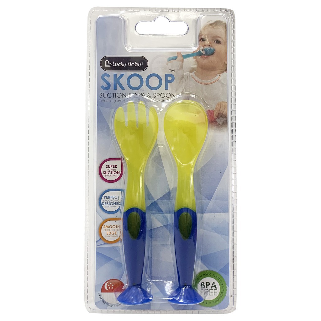 Lucky Baby Skoop Suction Fork &amp; Spoon