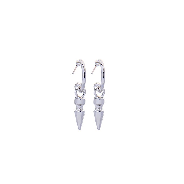 LRC Anting Tusuk Fashion Rivet Alloy Geometric C-shaped Studs K04292