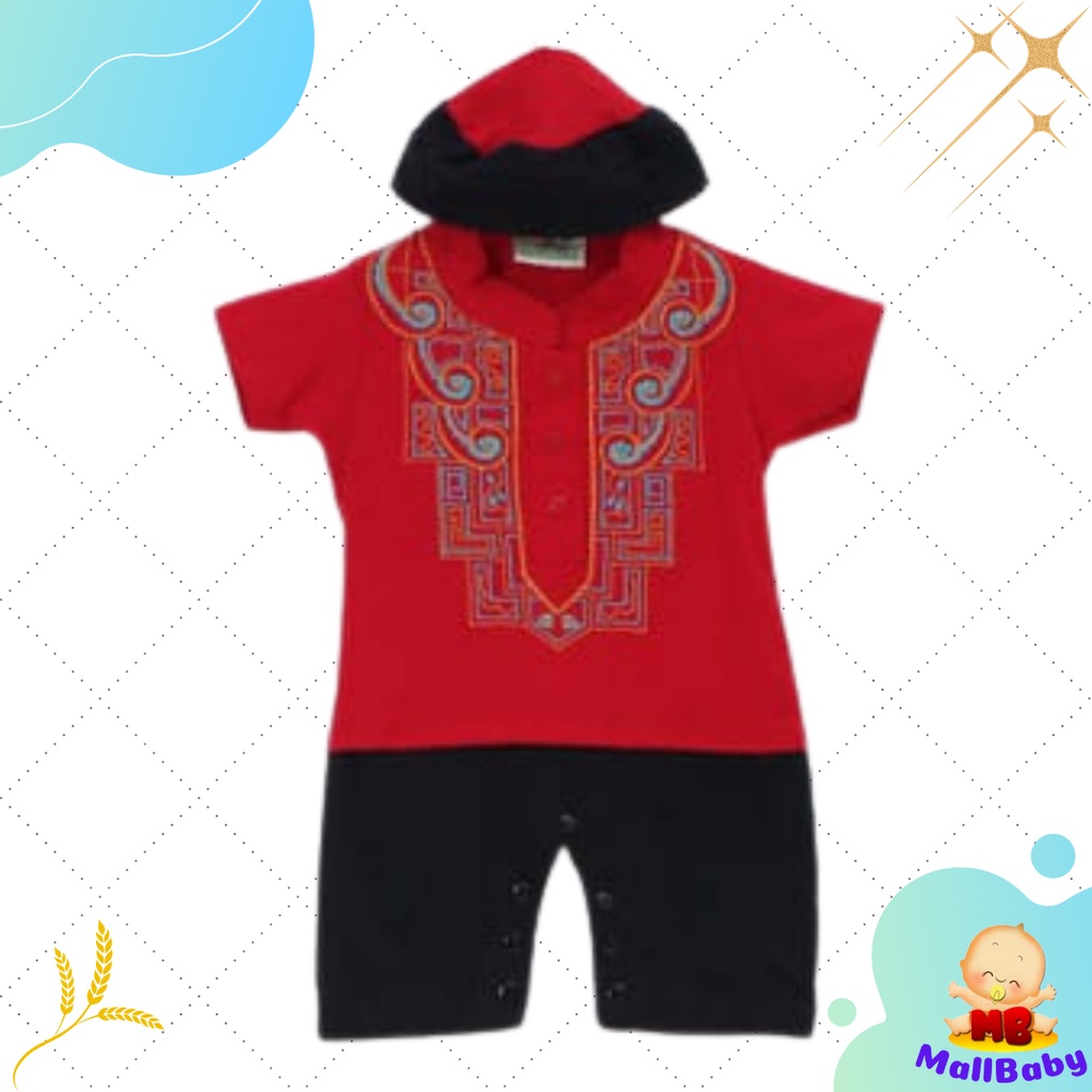 Jumper Koko Bayi Laki Laki Baru Lahir 0-6 Bulan Baju Koko Bayi 1 2 3 Bulan Baju Muslim Bayi Romper Koko Aqiqah Newborn