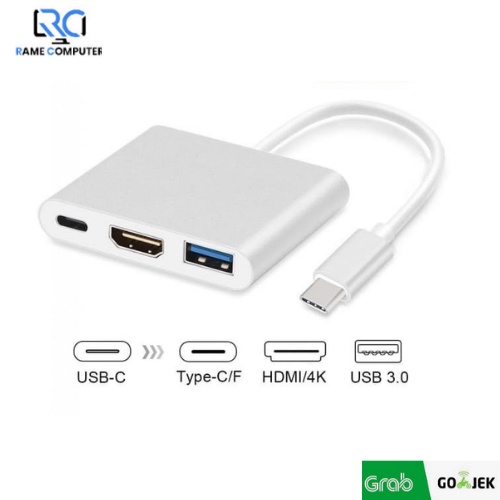 Kabel converter USB Type C 3in1 to HDMI 2k/4k Adapter