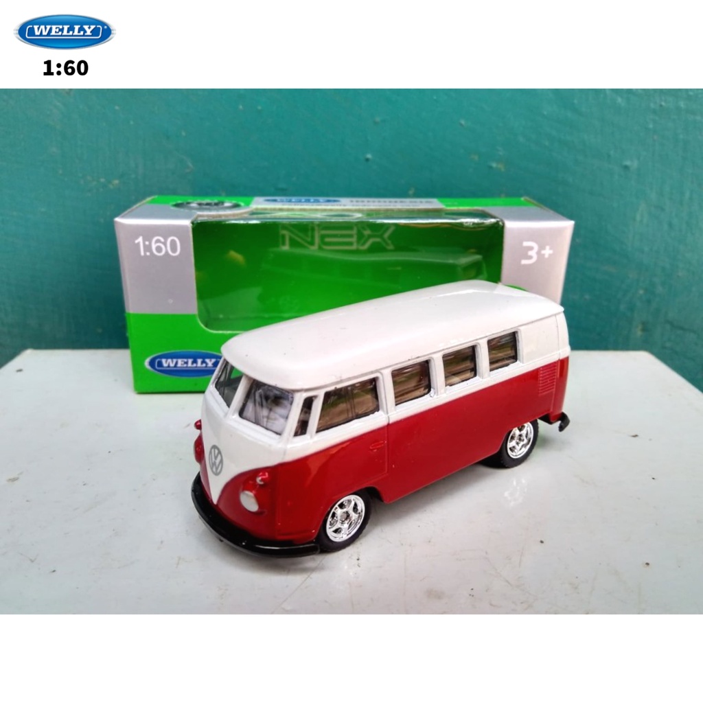 Jual Diecast Volkswagen VW bus T1 1963 Welly Nex 160 Original Merah