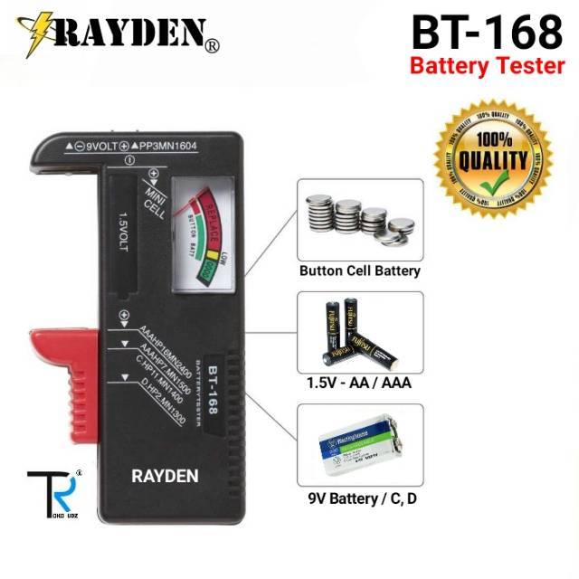 Baterai Tester Alat Tes Cek Batre Voltase AA A2 AAA A3 1.5V 9V Kotak BT168A Analog