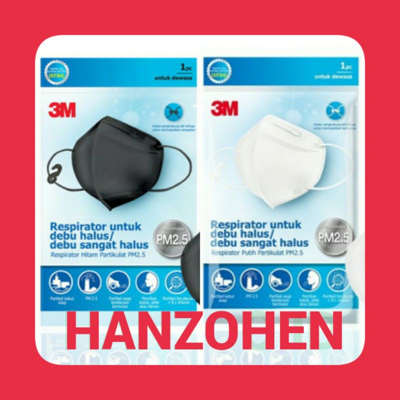 Masker 3M Respirator KF94 Nexcare isi 1 pcs  Masker KF94 3M Respirator Nexcare Masker Respirator