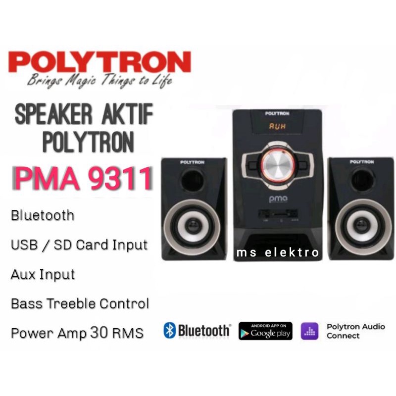 Speaker Aktif Polytron Bluetooth Usb Multimedia PMA 9507 9506 9505 9503 9501 9311 9310 9300-9311