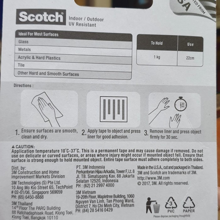 

Hari Ini Double Tape 3M Type 4010C Permanet Mounting Tape Size 21Mm 2M Limited
