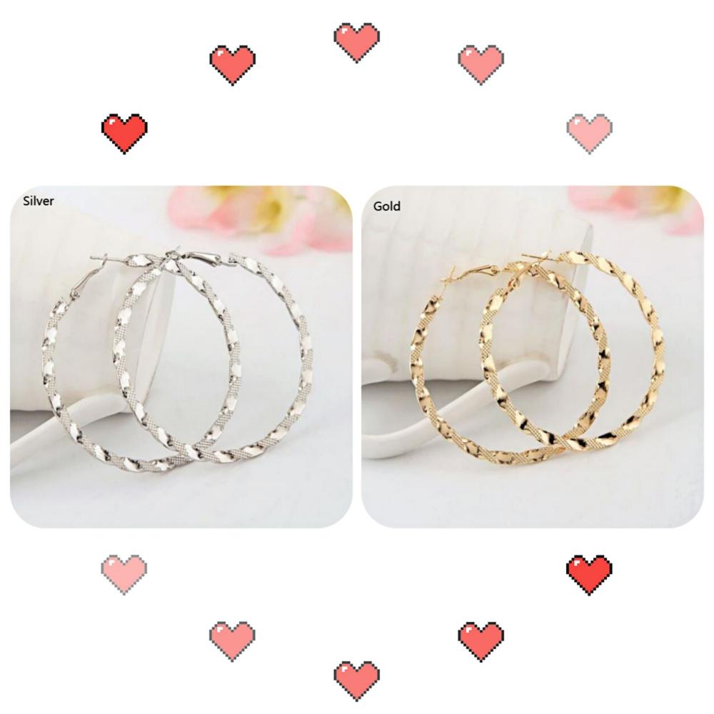 Lily Hoop Earrings Personality Lapis Emas Gadis Perhiasan Tren Berlapis Perak