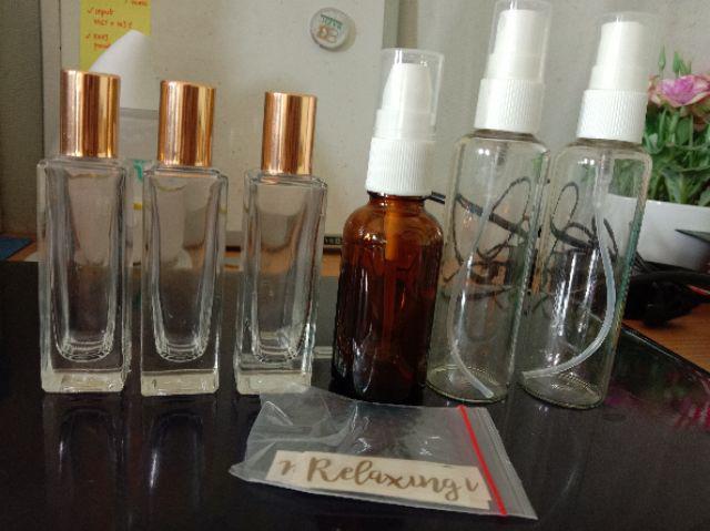 Botol Rollon Kaca Kotak 20ml - Roller Bottle Perfume Aromatherapy Accessories Essential Oil