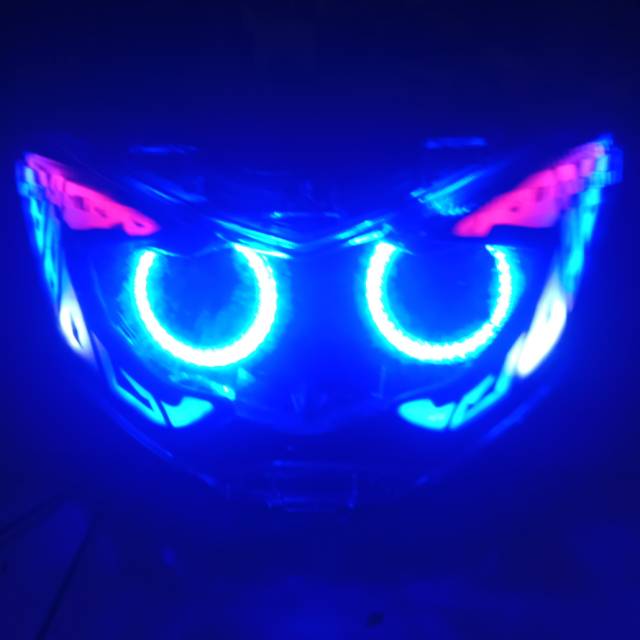 Projektor lampu depan N-MAX LED DAN alis AUDY sein kuning kedip"