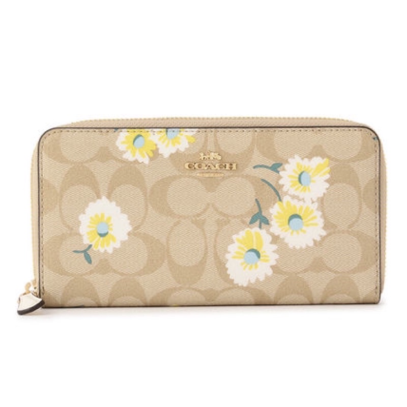COACH SLIM ENVELOPE WALLET IN SIGNATURE CANVAS WITH DAISY PRINT