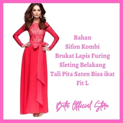 Baju Dress Longdress Brukat Pesta Natal Wanita Dewasa Murah Modern trend Kekinian terbaru 2022 Gaun 