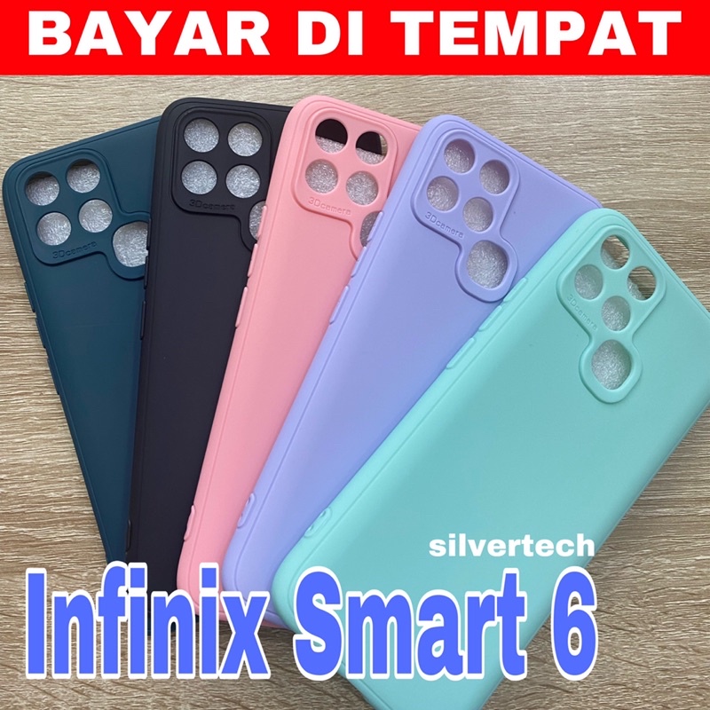 Silvertech Infinix smart 6 dan Smart 6 nfc Silikon Case Kesing Softcase Macaron