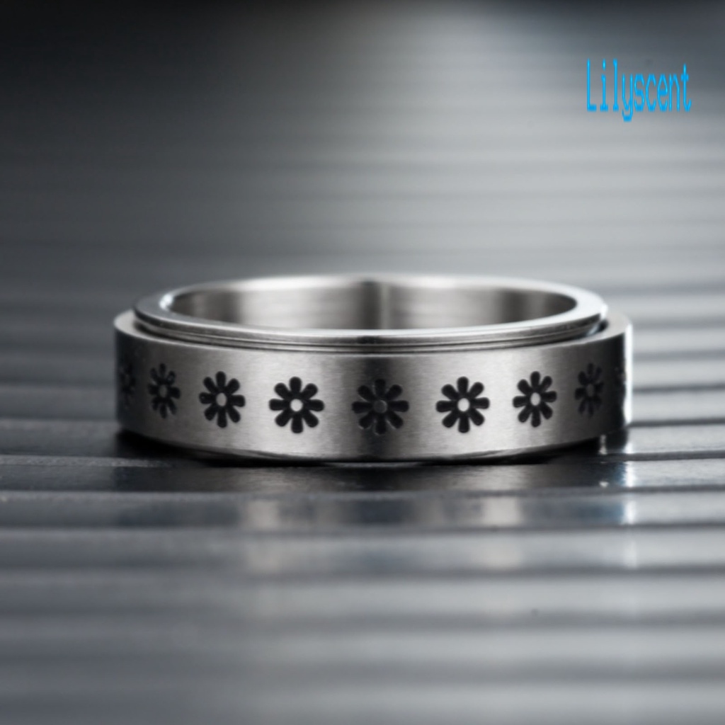 Cincin Jari Luar Bahan Titanium Steel Bentuk Geometris Artistik Dapat Diputar Untuk Unisex