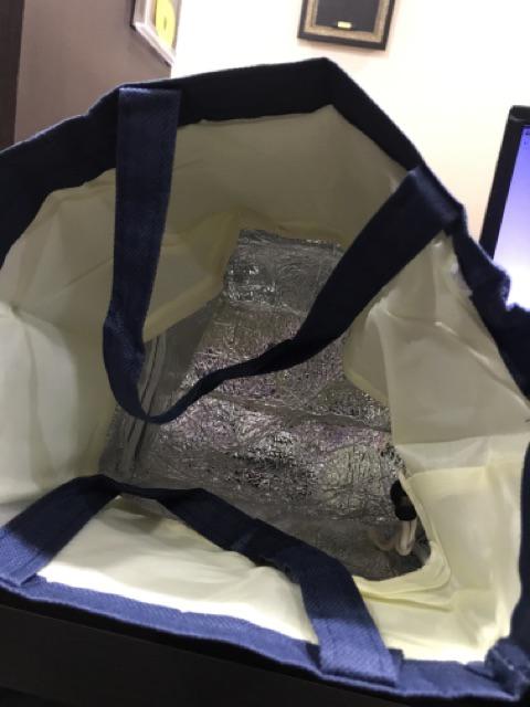 Lunch Bag Alumunium/ Cooler Bag/tas Bekal Motif Tote Fish Serut