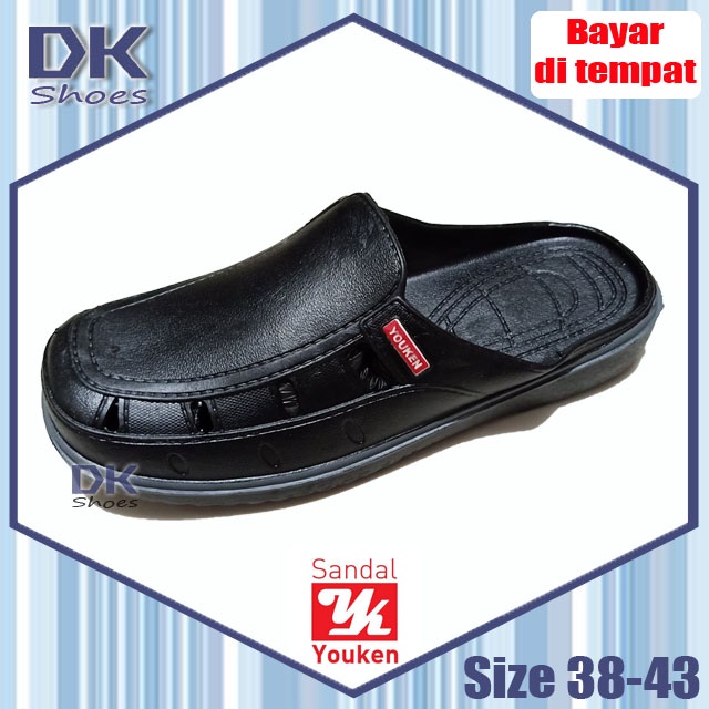 Youken 145 Sandal Selop 38-43 Hitam / Selop Bakpao Baim Karet Karet Laki-laki