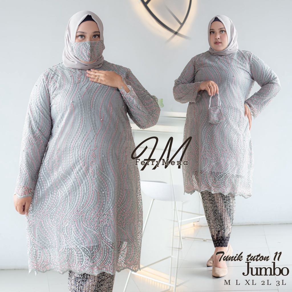 Ready tunik tulle tuton bigsize//tunik pesta jumbo//tunik tulle modern