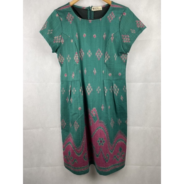 BATIK KULTUR GREEN TENUN DRESS