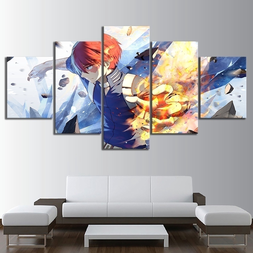 5 Piece Anime Todorok   i Shoto My Hero Academia Poster HD