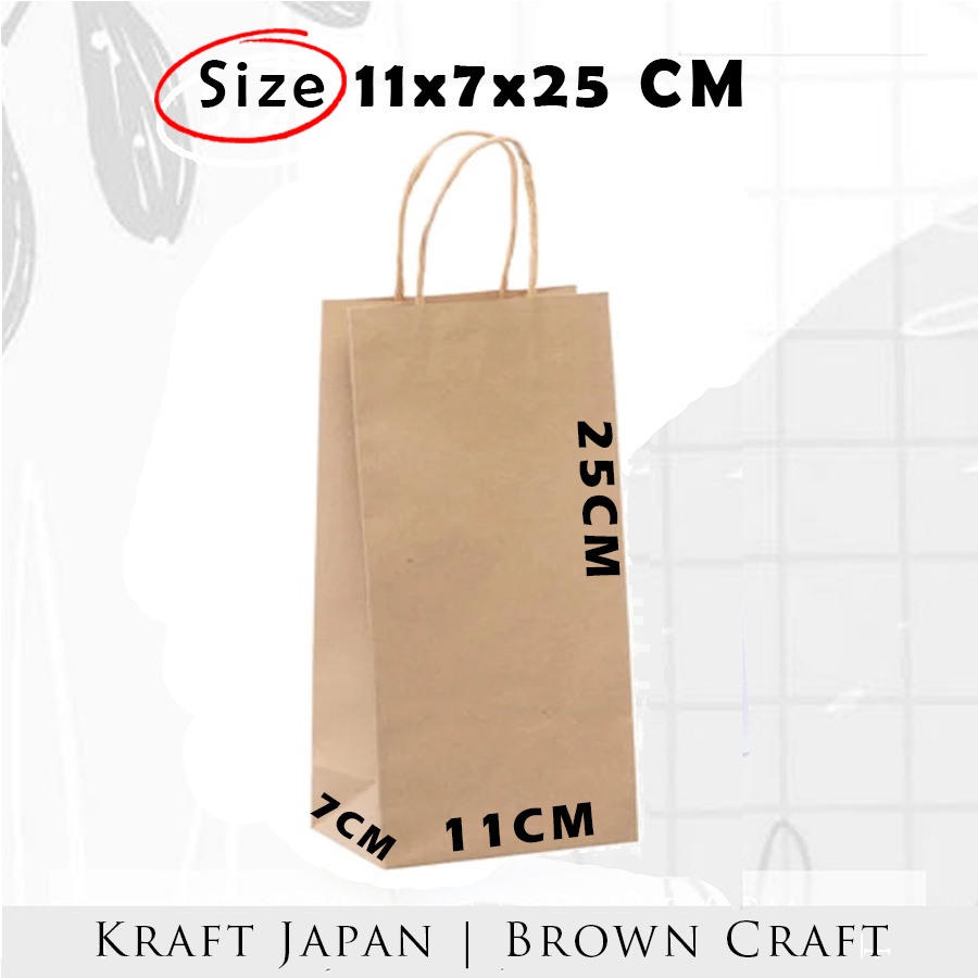 

Paper bag coklat Panjang 11x7x25 cm / Paper bag kado mini souvenir wedding packaging online shop / Paperbag polos warna cokelat packing olshop tali twist kertas murah